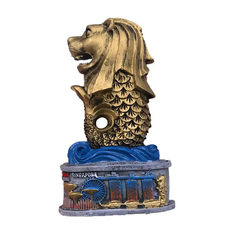 Large Merlion Украшение для дома, магнитная наклейка на холодильник, всемирно известный город, туристический, живописные места, Мадрид, Испания, магнитная паста - Цвет: Large Merlion