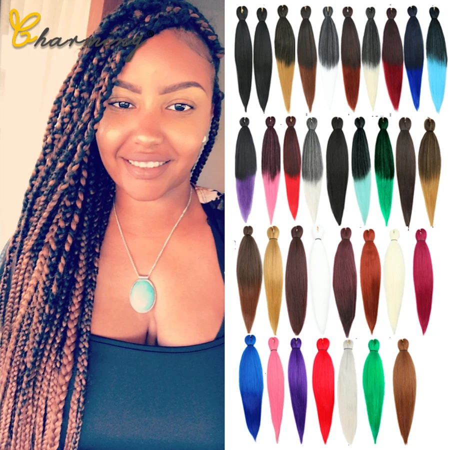 Очаровательные синтетические косички для волос канекалон Омбре наращивания