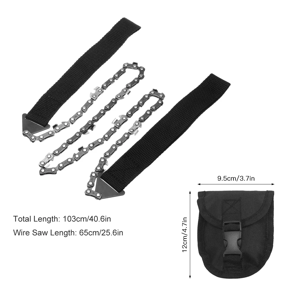 

Survival Hand Chainsaw Pocket Chainsaw With Belt Bag Pouch for Camping Outdoor Hiking Survival Pocket Home Tool Hand Chainsaw