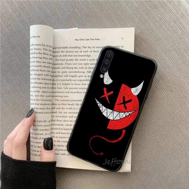 

Funny evil smiley Phone Case For Samsung galaxy S note 7 8 9 10 20 fe edge A 6 10 20 30 50 51 70 lite plus Soft Silicone Funda