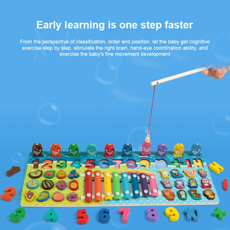 Пять в одном для рыбалки цифровой строительный блок доска соответствия игрушка