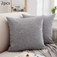 2pcs flax fabric cushion cover 45x45cm nordic plain pillowcase living room sofa car decoration decorative cushions home decor
