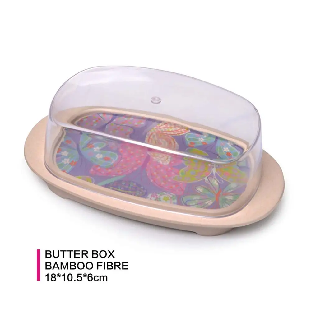 Fissman бамбуковое волокно коробка для масла контейнер сыра сервер хранения поднос