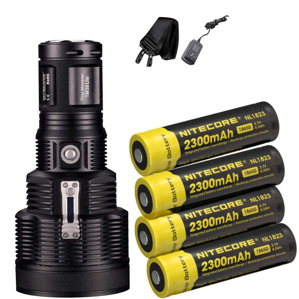 NITECORE TM38 Lite перезаряжаемый фонарик CREE XHP35 HI D4 max 1800 люмен наружный прожектор луч фонарь 1400 м - Испускаемый цвет: TM38Lite 4xNL1823