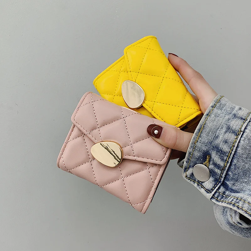 Женские милые розовые кошельки в клетку карманный кошелек держатель для карт