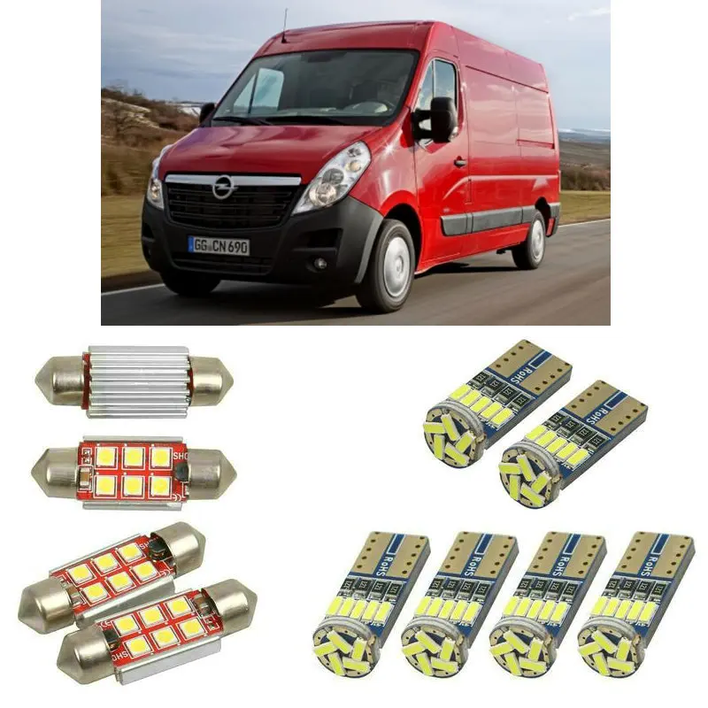 

Лампы светодиодные для салона автомобиля, 6 шт., для Opel movano b box bus x62