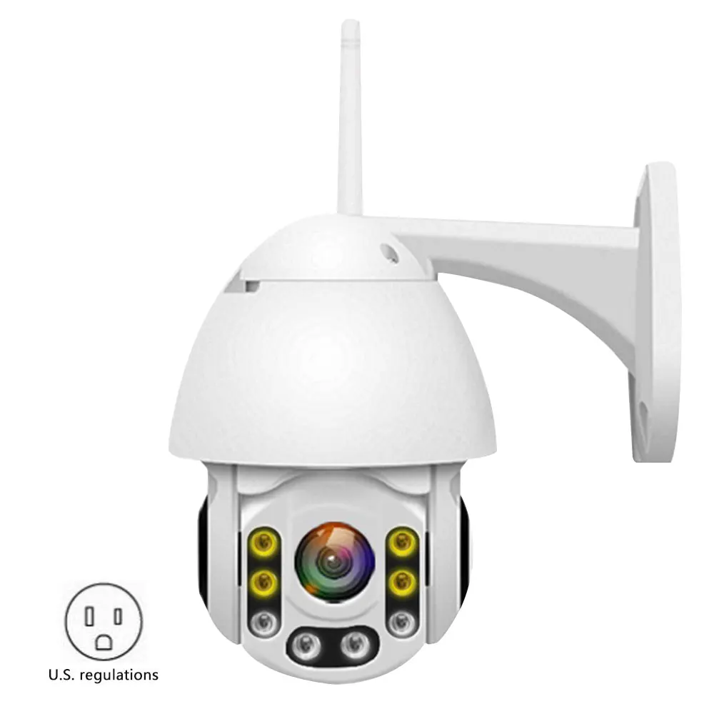 IP66 wifi pan camera Humanoid detection US plug ONVIF ночное видение 8 светодиодный Android ip Беспроводная