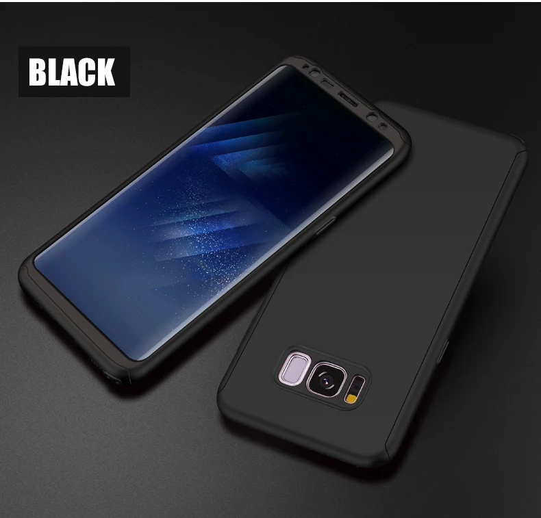 Black 360 Полный Стекло чехол для Honor 8X 7X 6X 5X 8C 6C Pro Жесткий чехол закаленное Стекло для huawei Honor 9 10 Lite Honor 8 Pro вид 10 7A 7C играть - Цвет: Black