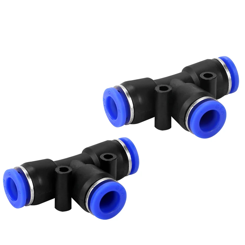 Т-образный пневматический быстроразъемный штуцер с наружным диаметром 10 мм 8 12 6 4