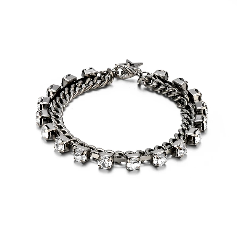 5 мм медный Роло цепи Звездный браслет с AAA кубического циркония теннисные