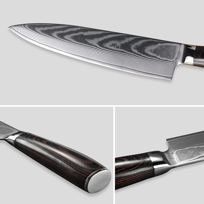 

7.5 Inch Utility Chef Knife 67 Layer Damascus Steel Kitchen Chef Knives Cooking Tool Cutter Slicing Cleaver Vegetable Chef Knife