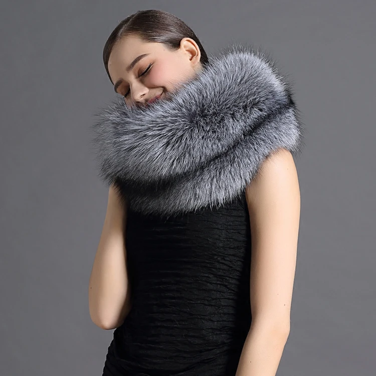 Шарф женский из натурального Меха чернобурки rf2029 |