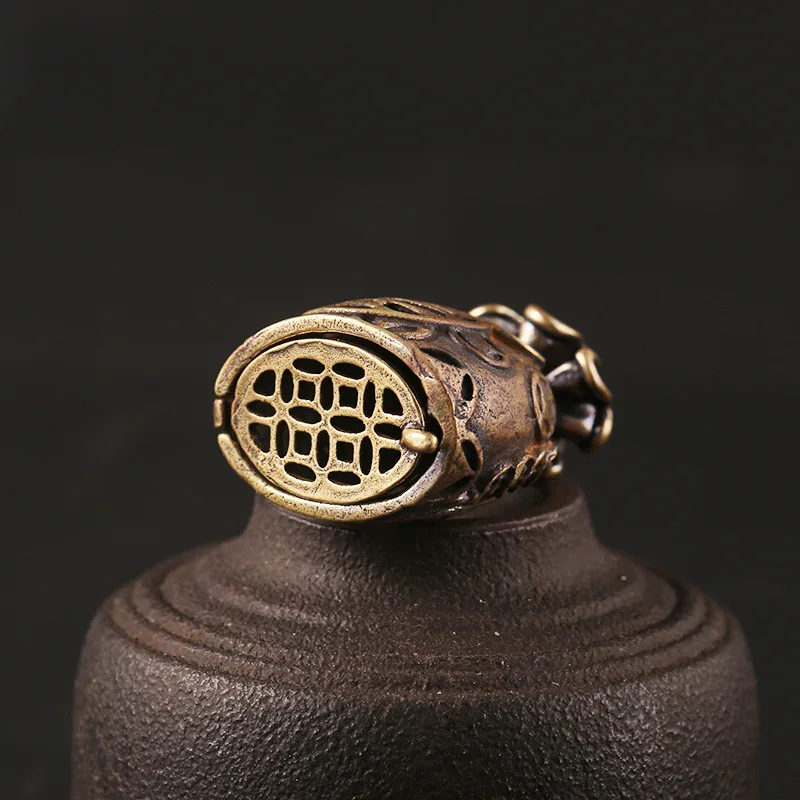 Винтажная пустая сумка для денег из чистой меди брелок ключей на удачу подвески