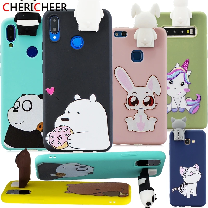 3D Rabbit Bear Stand Toys Cartoon Case For Huawei Nova 2i 3i 3e 4e Unicorn Dolls Soft Cover |