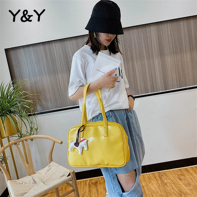 

Y&Y Japanese Style Fashion Handbags College Student Shoulder Ins Large Capacity Underarm Bags Women Hand Bags Solid Baguette