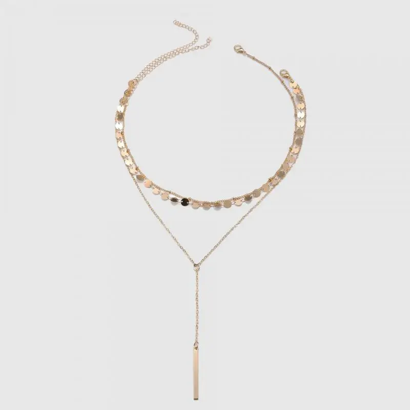 2020 популярное Модное Новое ожерелье для девушек с пайетками подвесной стержень