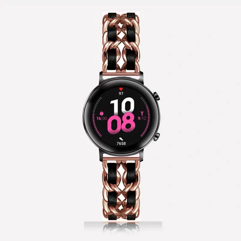 

20mm 22mm Watch Strap forSamsung Galaxy Watch3 46mm Gear S3 Huawei GT2 Fossil Q Band Universal Loop Stainless Steel Chain Bands