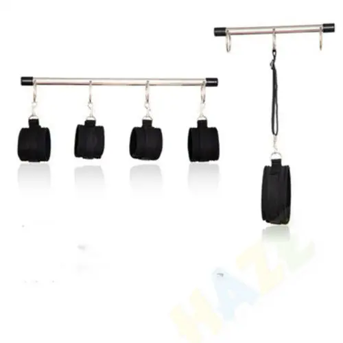 

Stainless Steel Spreader Bar Handcuffs Ankle Cuffs Collar Restraint Detachable