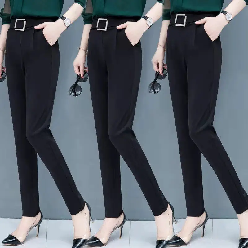 Новинка 2019 женские повседневные офисные брюки-карандаш милые облегающие