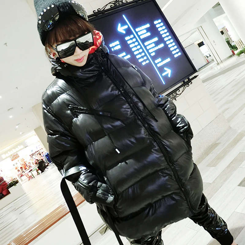 2020 Черное Женское пальто с капюшоном зимняя одежда на молнии высокого качества