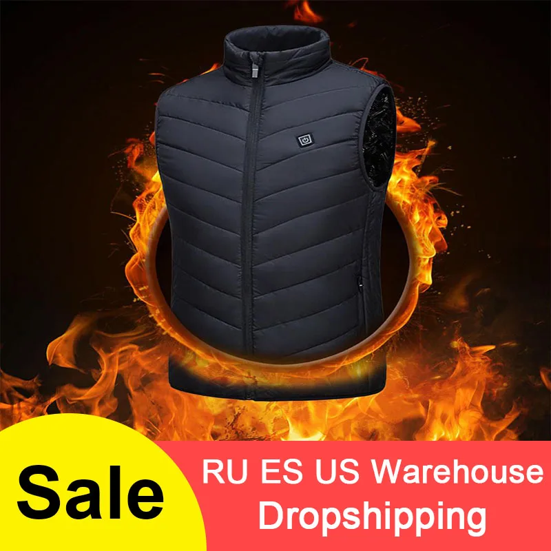 Теплый жилет с подогревом и зарядкой от USB уличный для кемпинга походов без