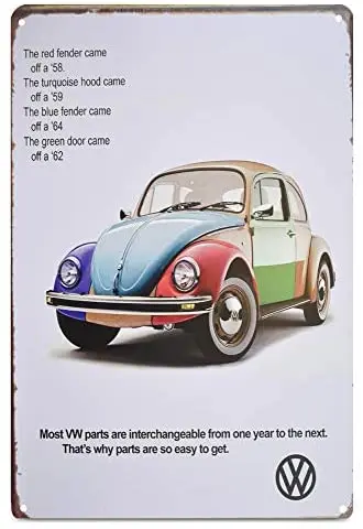 K &amp H Volkswagen VW Bug ретро автомобиль металлический жестяной знак плакаты Настенный