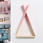 Креативная деревянная треугольная настенная рама для хранения, художественный коридор, поделки, витрина, полка, украшения для детской комнаты, спальни