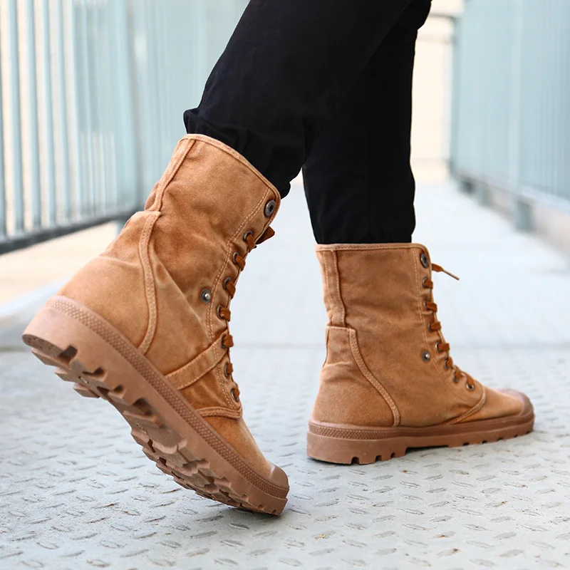 

Men Shoes Casual Spring Autumn High help Style Denim Canvas Fashion Rubber Outdoors Shoes Men