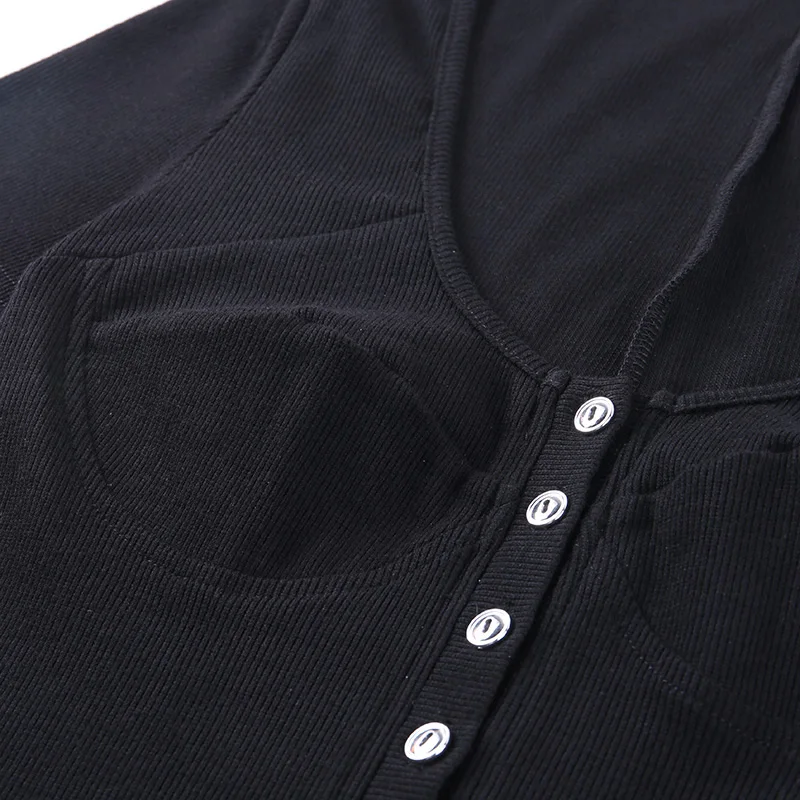 Женское боди с коротким рукавом InstaHot черное облегающее трикотажное повседневное