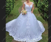 white sweetheart wedding dresses a line long lace tulle custom made bridal gowns with appliqued 2023
