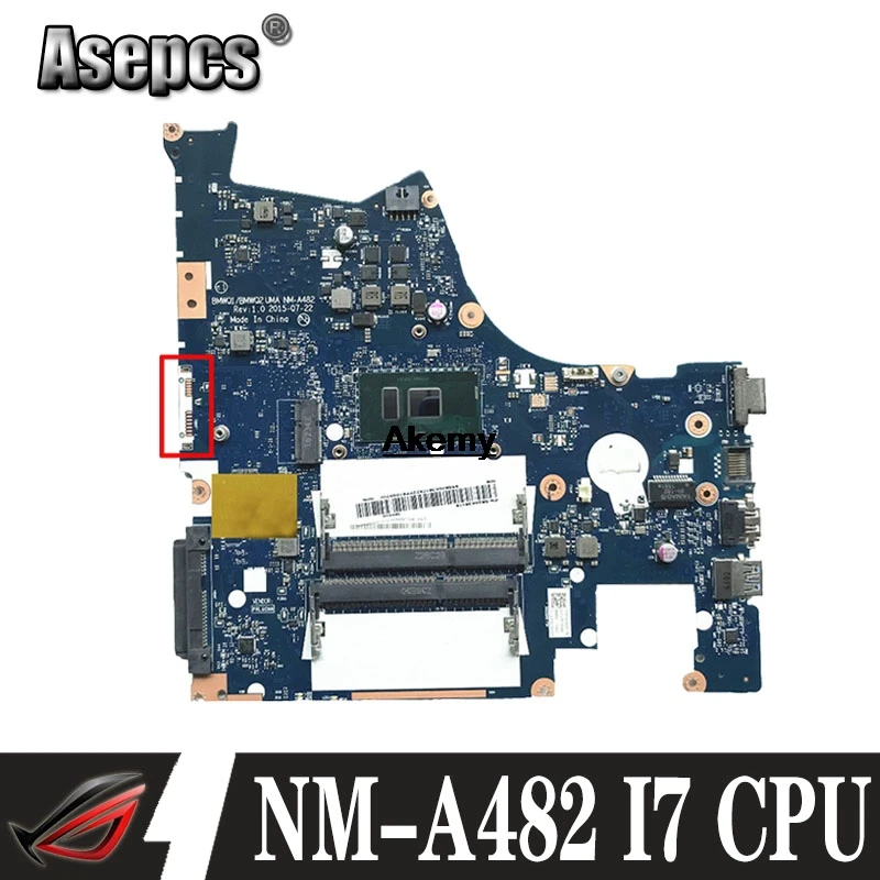 Материнская плата для ноутбука lenovo IdeaPad 300 15 15ISK BMWQ1 BMWQ2 NM A482 основная 14 дюймов I7 6500U