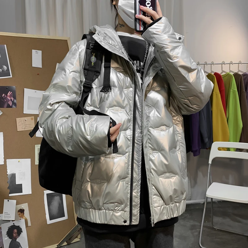 Зимний пуховик для мужчин толстый теплый белый на утином пуху мужская одежда с