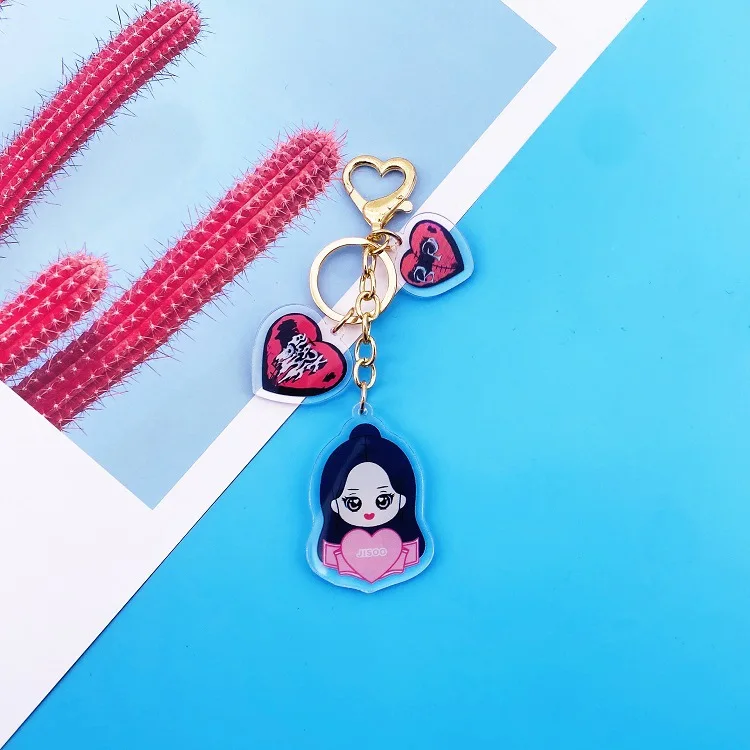 Металлический брелок JISOO LISA ROSE JENNIE с мультяшным рисунком Модный милый маленький