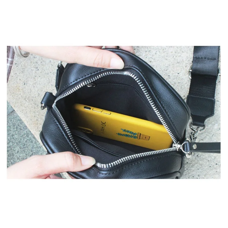 

Casual Crossbody Bags for Women PU Leather Shoulder Bags Female Travel Phone Purse 2020 Chest Bag Girl Messenger Zipper Pack