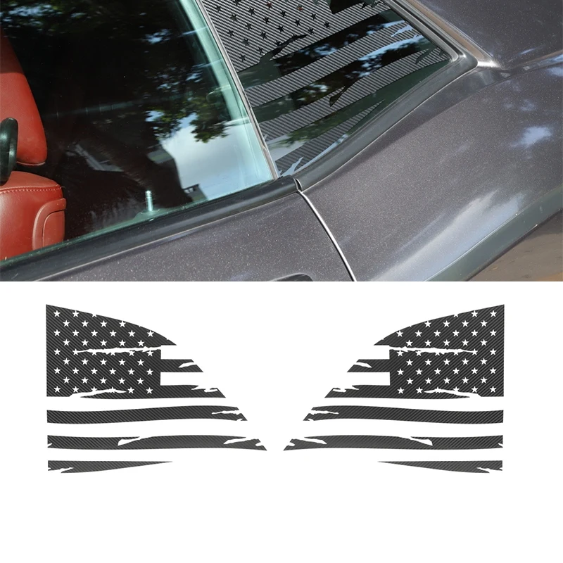 

Car Side Blinds Rear Window Flag Decorative Stickers Trim for Dodge Challenger 2008-2020