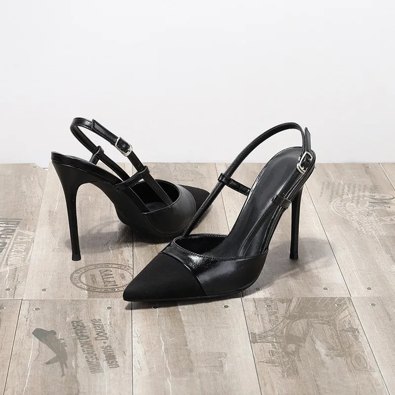 

2021 new Baotou thin heels small fragrance wind pointed matching color high-heeled shoes women versatile women sandals 33-46