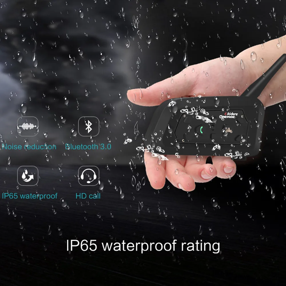 Гарнитура для мотоциклетного шлема V6 Pro 2 шт. беспроводные наушники