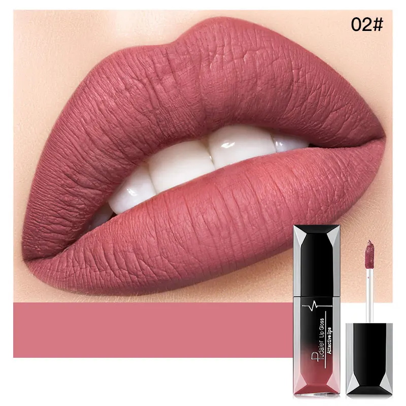 New pattern glitter lipstick makeup new make up lipstick matte Moisturizer Nutritious Long-lasting lip pink cream - Цвет: 02