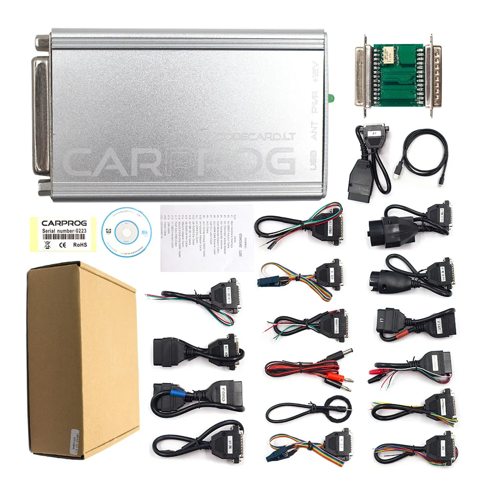 Новейший онлайн Carprog V8.21 с генератором ключей Полные Адаптеры для подушки