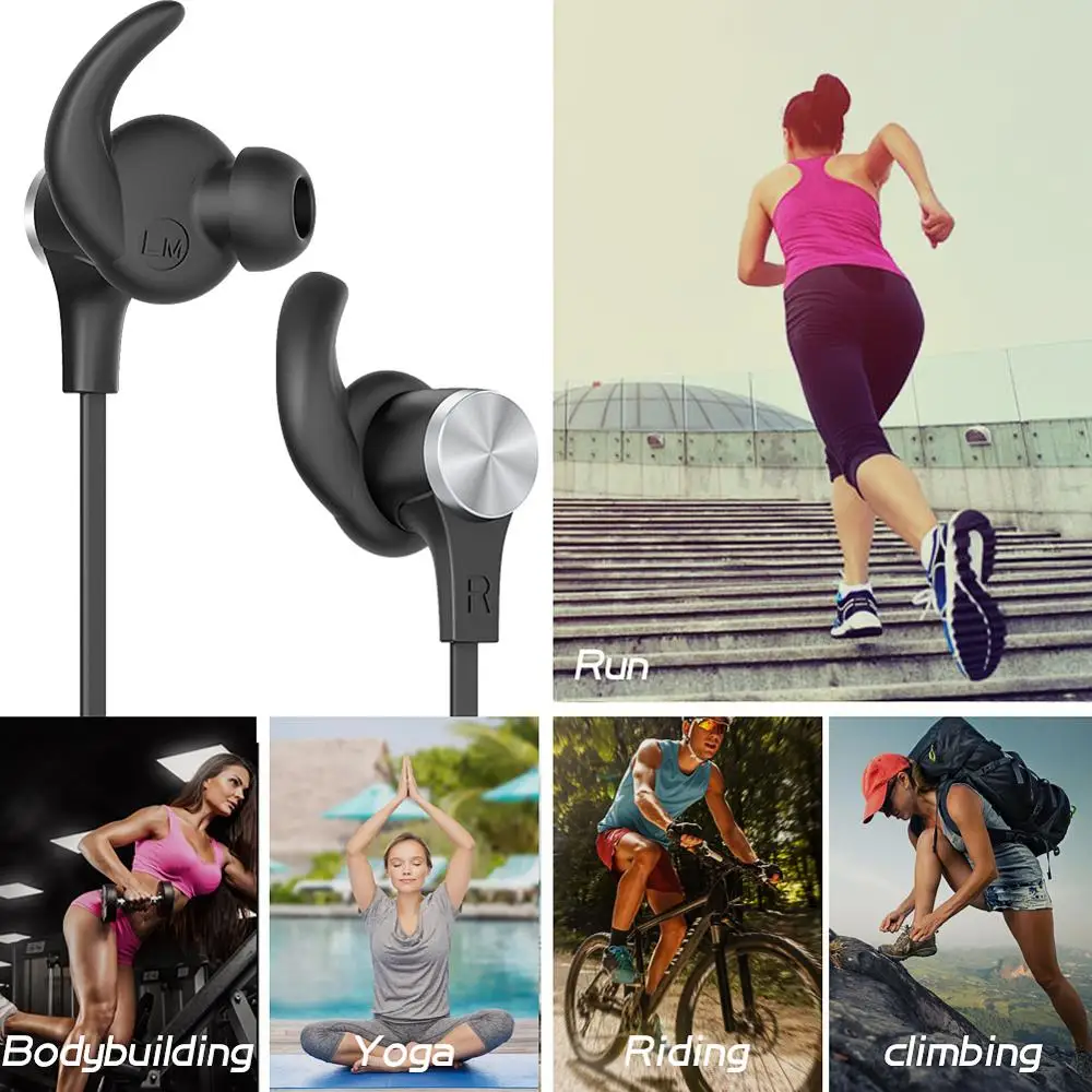 Магнитные беспроводные наушники вкладыши Bluetooth 4 1 со встроенным микрофоном с