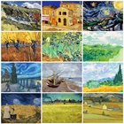 Рамка для самостоятельного рисования по номерам Картина Ван Гога Звездное небо картина по номерам пейзаж настенная художественная акриловая краска для домашнего декора искусство