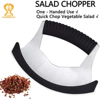salad chopper rocker knife for disabled one handed use mincing chopper for vegetables pizza cutter rocker roller with cover