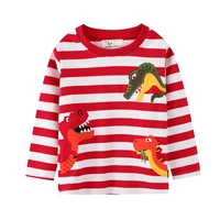dinosaurs print new arrival boys tshirts for autumn winter stripes children clothes long sleeve kids tops blouse toddler costume