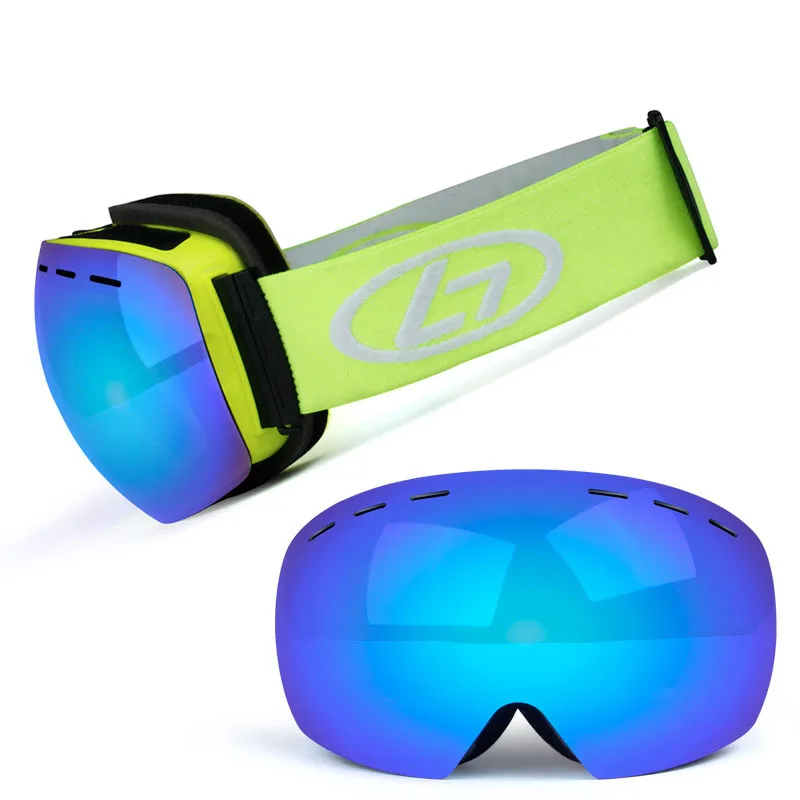 

Профессиональные лыжные очки двухслойные линзы Анти-Туман UV400 большие лыжные очки для катания на лыжах Сноуборд мужские и женские мужские с...