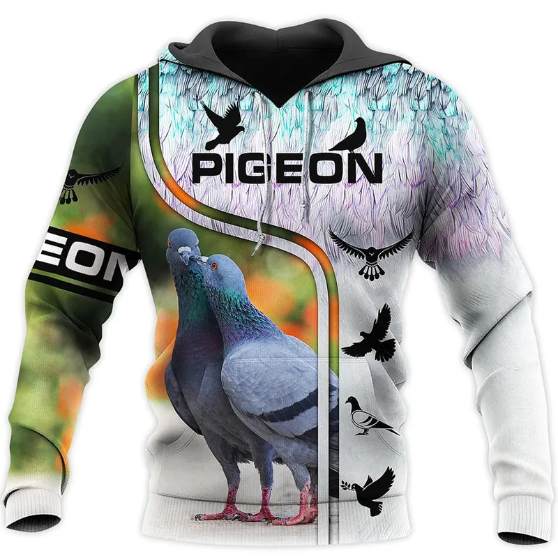 Мужская повседневная толстовка с капюшоном и 3d-изображением голубей мужские