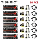 50 шт., Райзер Pcie VER12 PRO Pci Express 6Pin USB 3,0, Райзер с 14 светодиодами, графический процессор Pci-e на 16x Райзер для майнинга биткоинов