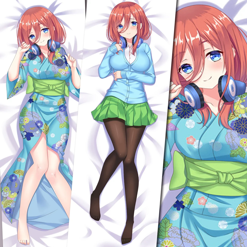 

Anime Nakano Miku Dakimakura Cover The Quintessential Quintuplets Bedding Pillow Case Peachskin Otaku Hugging Body Pillowcase