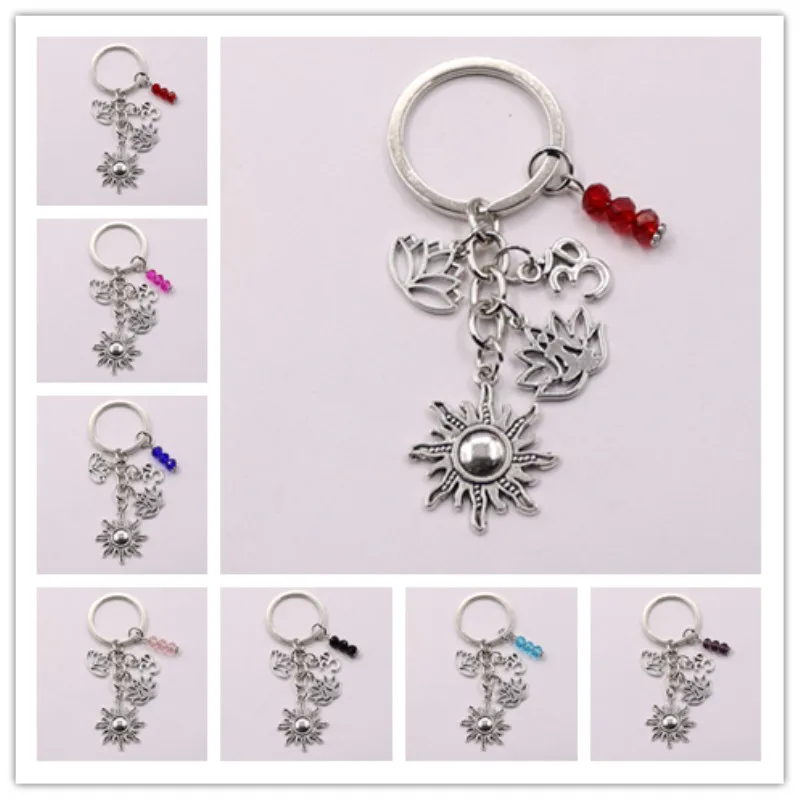 1 шт. брелок для ключей с радужным символом Женская чакра йоги брелки подвесками