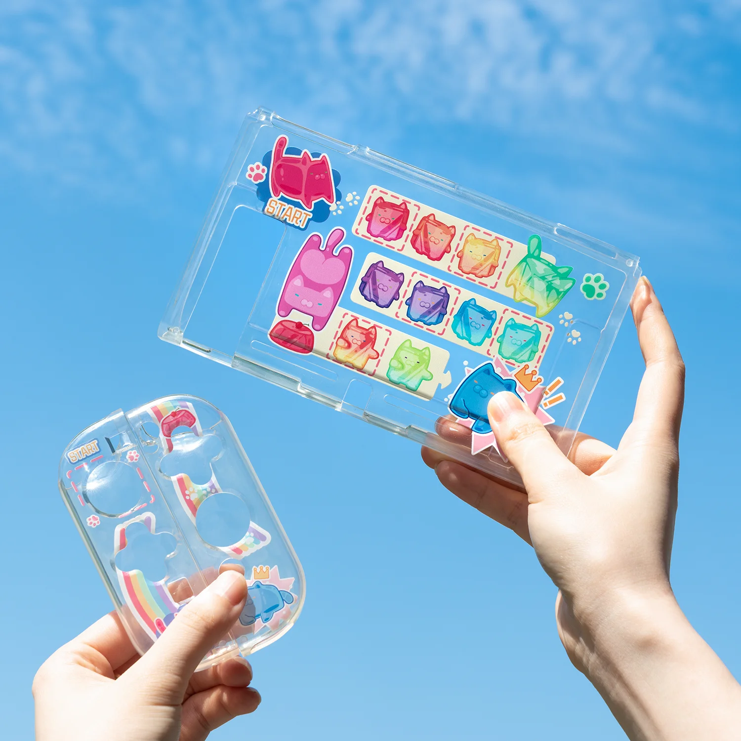 

GeekShare Nintendo Switch Case Kawaii Cute Jelly Cat Translucent Soft TPU Cover Back Grip Shell For Nintend Switch Accessories