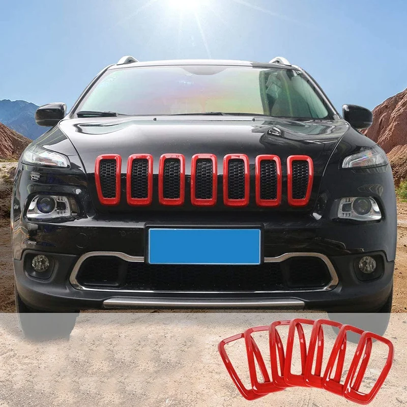 7 шт. вставки для переднего гриля решетка радиатора рамка 2014 2018 Jeep Cherokee|Решетки| |